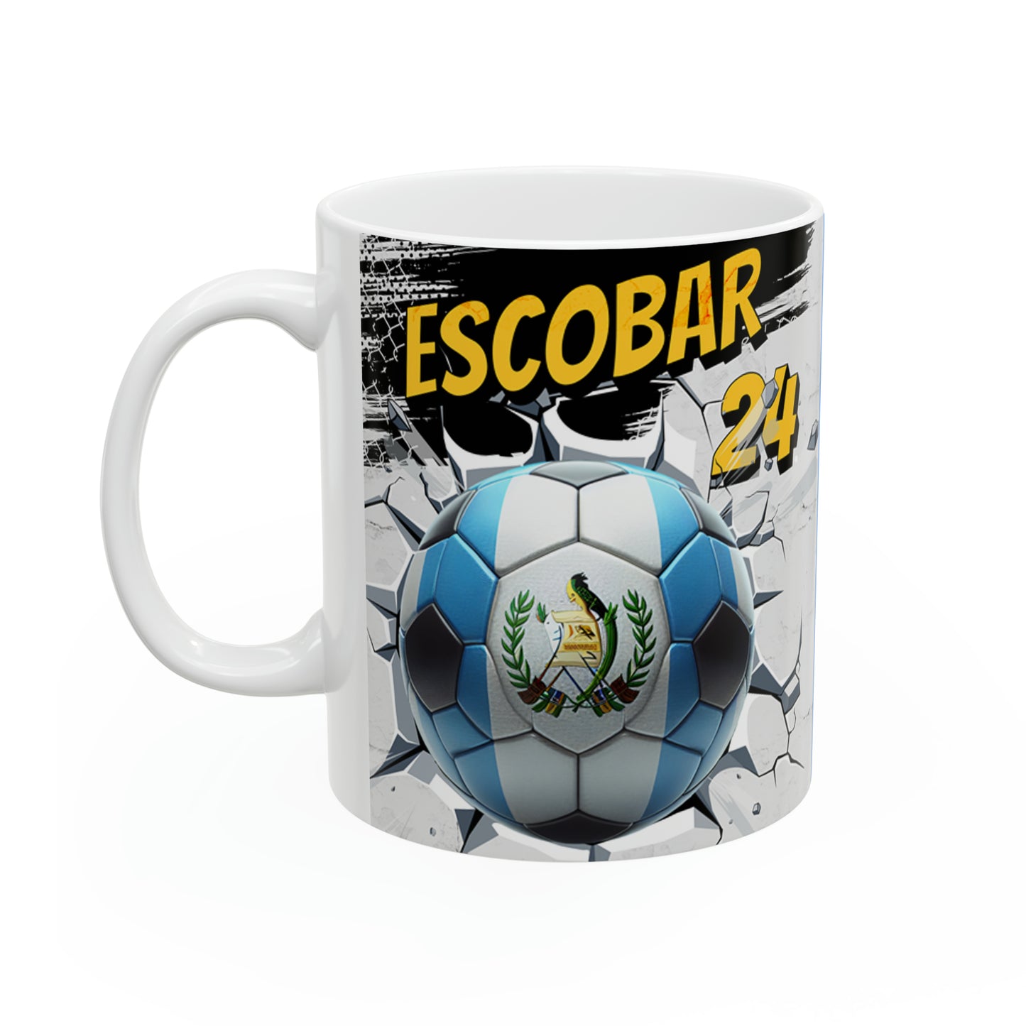 Ceramic Mug, 11oz Taza de café de Guatemala personalizada Taza de fútbol de cerámica personalizada