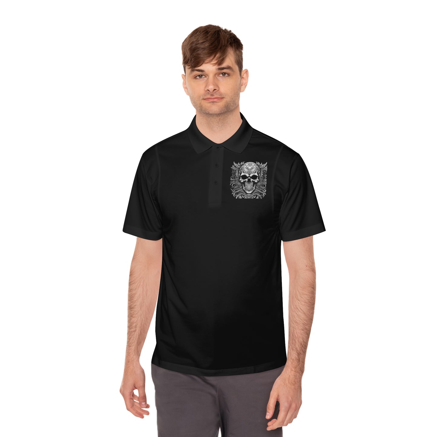 Men's Sport Polo Shirt Camiseta Fantasia de Calavera