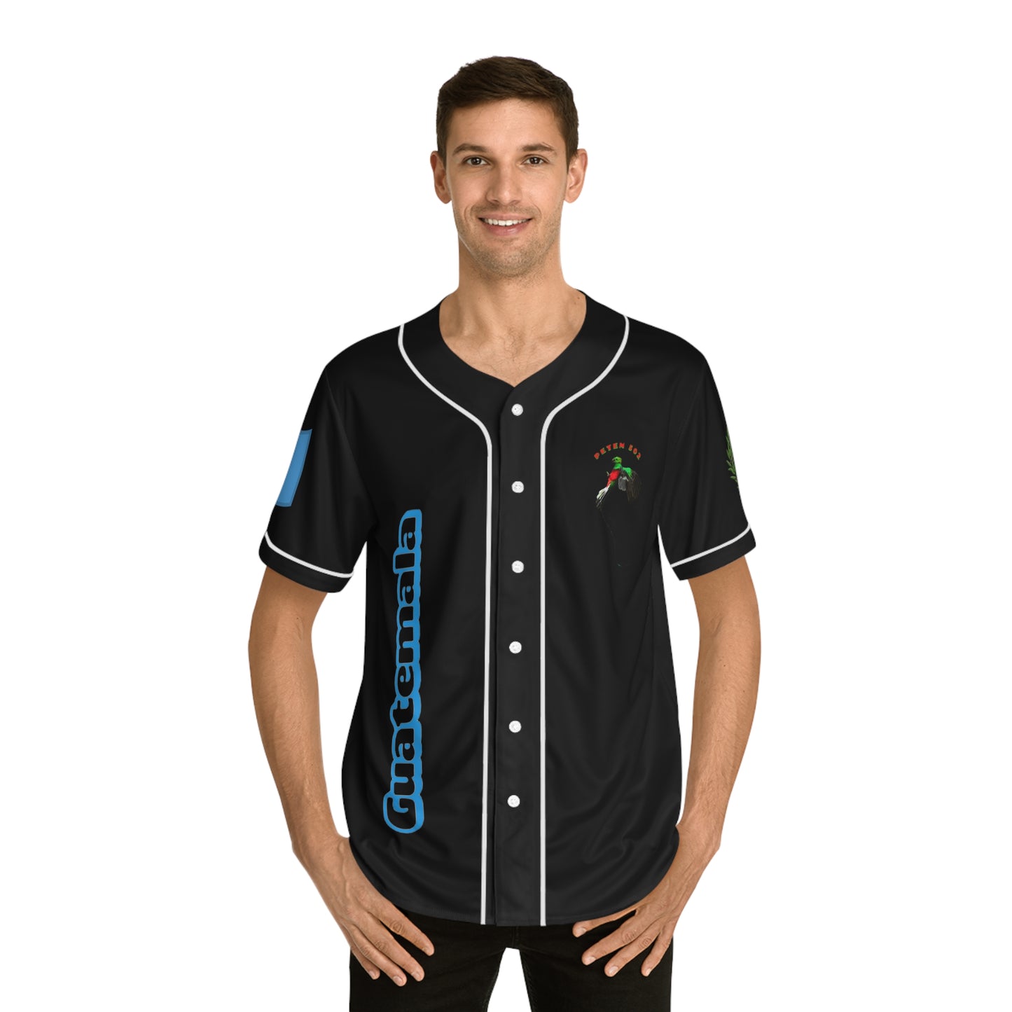 Men's Baseball Jersey (AOP) Camiseta de béisbol de Guatemala personalizada para hombres y mujeres, camiseta de orgullo guatemalteco