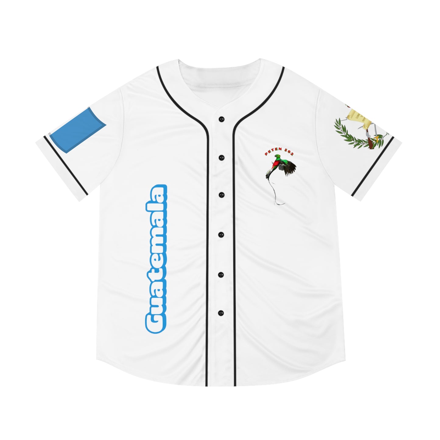 Men's Baseball Jersey (AOP) Camiseta de béisbol de Guatemala personalizada para hombres y mujeres, camiseta de orgullo guatemalteco