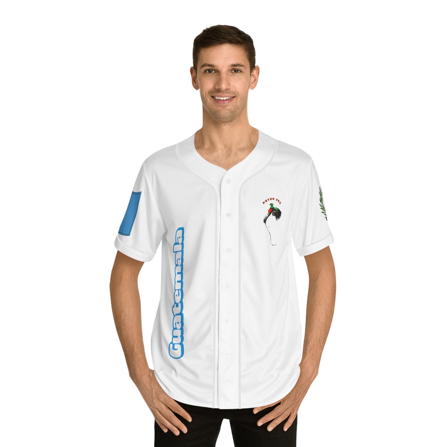 Men's Baseball Jersey (AOP) Camiseta de béisbol de Guatemala personalizada para hombres y mujeres, camiseta de orgullo guatemalteco