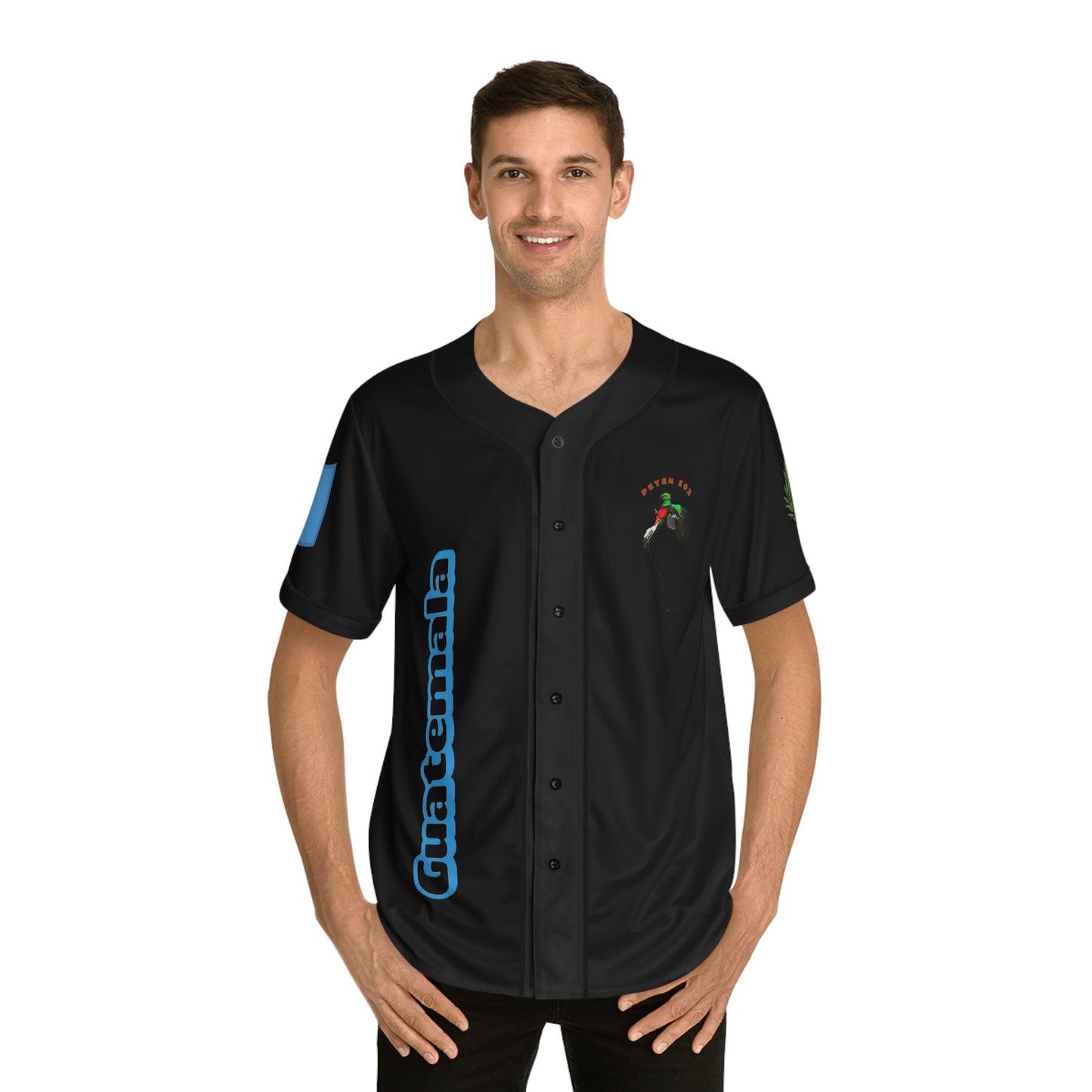 Men's Baseball Jersey (AOP) Camiseta de béisbol de Guatemala personalizada para hombres y mujeres, camiseta de orgullo guatemalteco