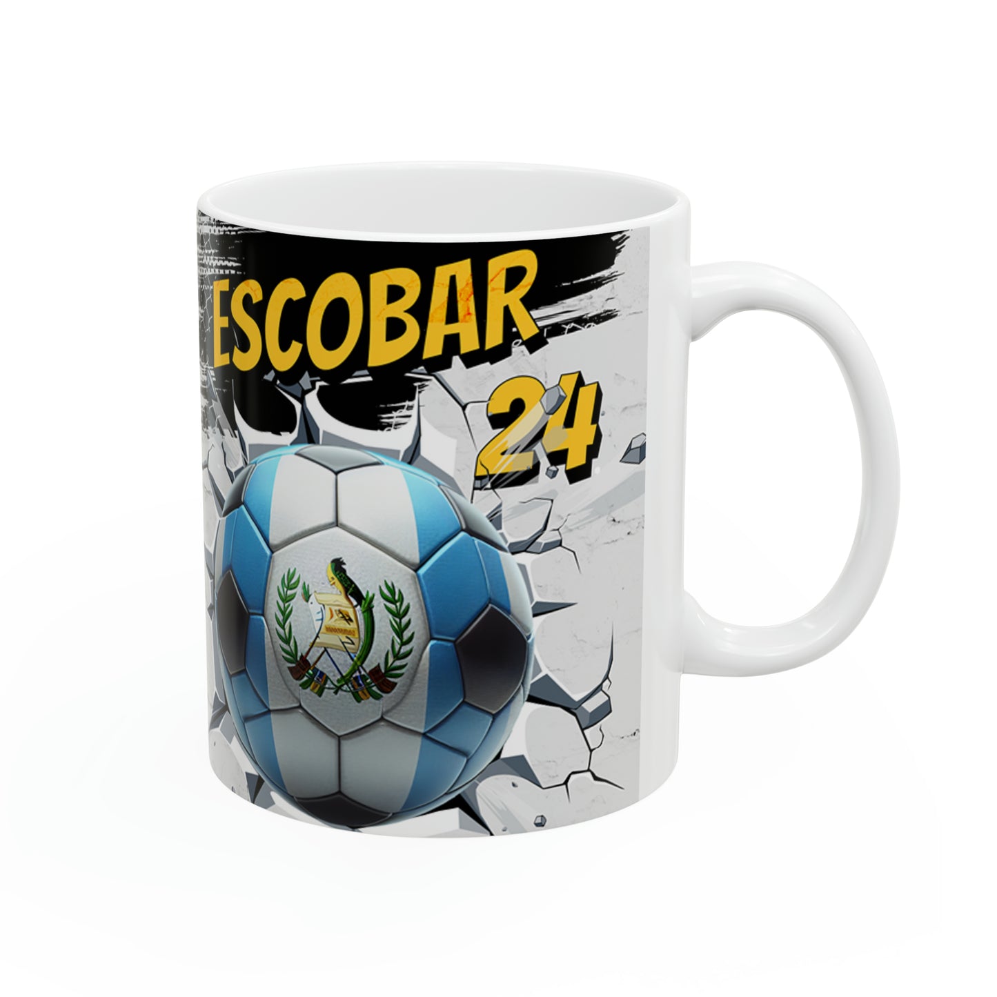 Ceramic Mug, 11oz Taza de café de Guatemala personalizada Taza de fútbol de cerámica personalizada